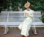 Paul Gustave Fischer  - Bilder Gemälde - Lady on a Bench