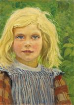Paul Gustave Fischer  - Bilder Gemälde - Portrait of a Young Girl-2