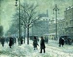 Paul Gustave Fischer  - Bilder Gemälde - Vesterbrogade vinter