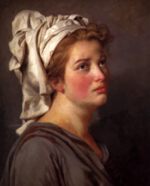 Jacques Louis David - Peintures - Portrait d'une jeune femme avec turban