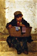 John George Brown  - Bilder Gemälde - The Button Seller
