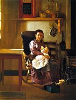 John George Brown  - Bilder Gemälde - The Young Mother