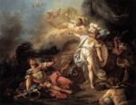 Jacques Louis David - Peintures - La bataille de Mars et Minerve