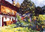 Wassily Kandinsky  - Bilder Gemälde - Kochel - Farmhouse with Church