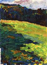 Wassily Kandinsky  - Bilder Gemälde - Kochel - Mountain Meadow at the Edge of the Forest