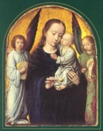 Gerard David  - painting - Mary and Child with two Angels Making Music
