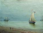 Lev Feliksovich Lagorio  - Bilder Gemälde - Sailing Boats in the Harbour