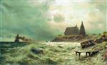 Lev Feliksovich Lagorio  - Bilder Gemälde - The Coast of Normandy-3