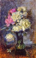 Albert Lebourg - Bilder Gemälde - Bouquet of Roses in a Vase