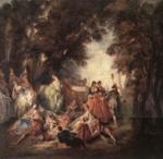 Nicolas Lancret - paintings - Company in the Park