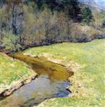 Willard Leroy Metcalf  - Bilder Gemälde - Sunny Brook, Chester, Vermont