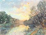 Pierre Eugène Montézin - Bilder Gemälde - Banks of a River at Sunset