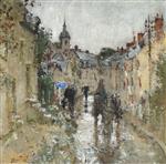 Pierre Eugène Montézin  - Bilder Gemälde - Village under the Rain