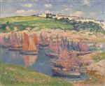 Henry Moret  - Bilder Gemälde - Fishing Boats at Doëlan