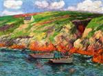 Henry Moret  - Bilder Gemälde - Fishing Boats near the Breton Coast