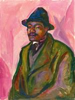 Edvard Munch - Bilder Gemälde - African in Green Coat