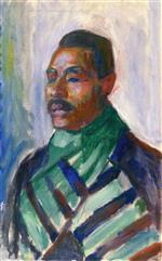 Edvard Munch - Bilder Gemälde - African with Green Scarf