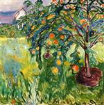 Edvard Munch  - Bilder Gemälde - Apple Tree by the Studio