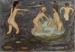 Edvard Munch  - Bilder Gemälde - Bathing Children