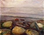 Edvard Munch  - Bilder Gemälde - Beach Landscape from Åsgårdstrand