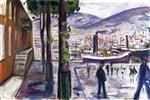 Edvard Munch  - Bilder Gemälde - Bergen Harbor