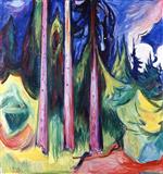 Edvard Munch  - Bilder Gemälde - Forest
