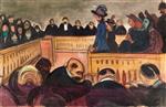 Edvard Munch  - Bilder Gemälde - Foster Mothers in Court