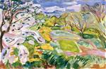 Edvard Munch  - Bilder Gemälde - Fruit Trees in Blossom in the Wind