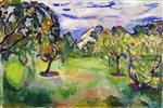 Edvard Munch  - Bilder Gemälde - Garden with Apple Trees