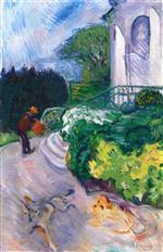 Edvard Munch  - Bilder Gemälde - Gardener in Dr. Linde's Garden