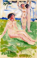 Edvard Munch  - Bilder Gemälde - Harvesting Women
