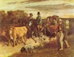 Gustave Courbet - Bilder Gemälde - Bauern von Flagey bei der Rückkehr vom Markt