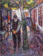 Edvard Munch  - Bilder Gemälde - Old Man in Warnemunde