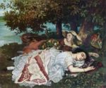 Gustave Courbet - Peintures - Jeune fille au bord de la Seine