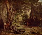 Gustave Courbet - Bilder Gemälde - Rehbock im Wald