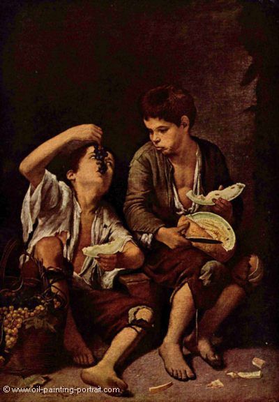 Boys Eating Fruit (Grape and Melon Eaters)