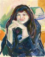 Edvard Munch  - Bilder Gemälde - Woman with Her Hair Hanging Loose
