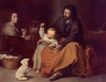 Bartolome Esteban Perez Murillo - Peintures - Sainte Famille avec petit oiseau