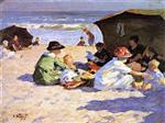 Edward Henry Potthast - Bilder Gemälde - A Day at the Seashore