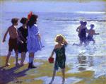 Edward Henry Potthast - Bilder Gemälde - At Low Tide