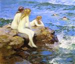 Edward Henry Potthast  - Bilder Gemälde - Sea Nymphs
