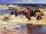 Edward Henry Potthast  - Bilder Gemälde - Surf Bathing