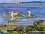 Edward Henry Potthast  - Bilder Gemälde - Swimming