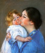 Mary Cassatt - paintings - A Kiss for Baby Anne