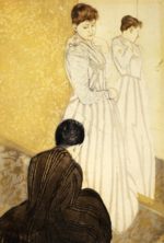 Mary Cassatt - Bilder Gemälde - Die Anprobe