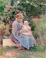 Theodore Robinson  - Bilder Gemälde - Normandy Mother and Child