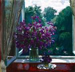 Stanislaw Julianowitsch Zukowski - Bilder Gemälde - Bluebells by the Window