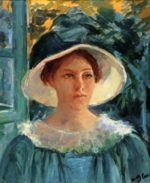 Mary Cassatt - paintings - Young Woman In Green, Outdoors In The Sun