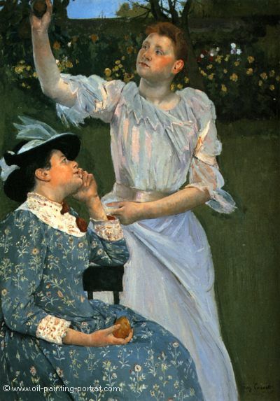 Young Woman Picking Fruit