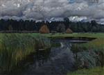 Stanislaw Julianowitsch Zukowski  - Bilder Gemälde - Landscape with Haystacks